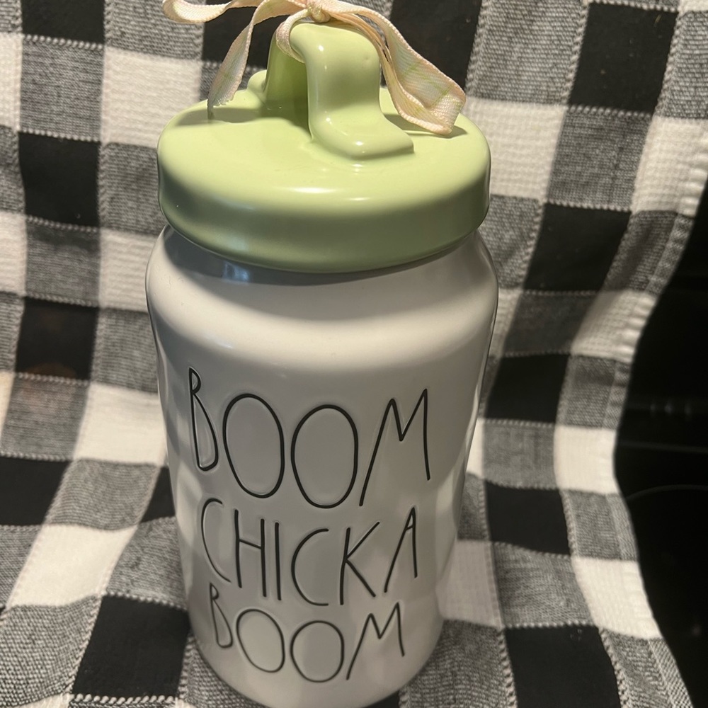 Rae Dunn boom Chicka boom canister.